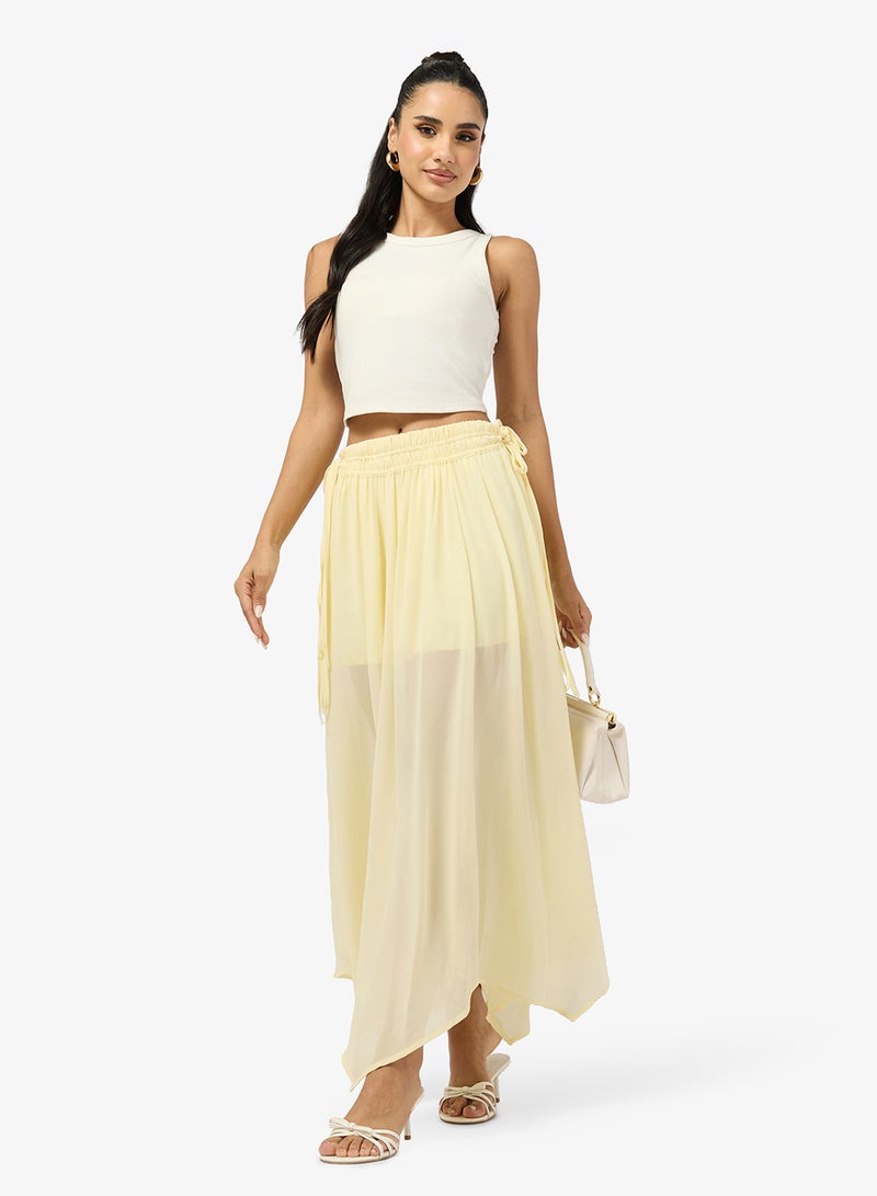 Ginger Pleated Assymetric Midi Skirt - Image 4